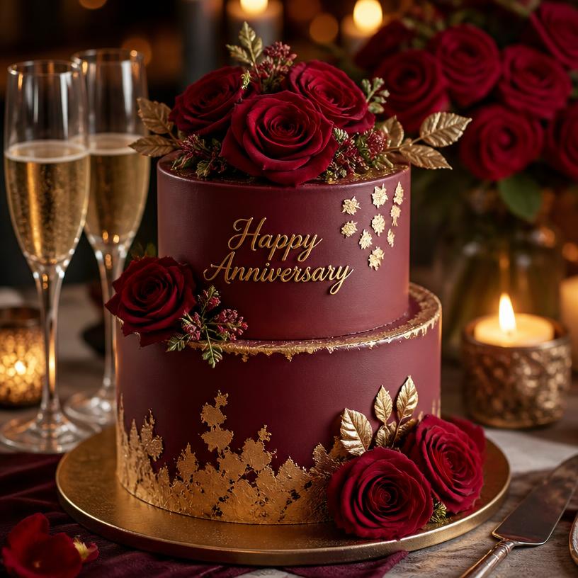Anniversary custom cake