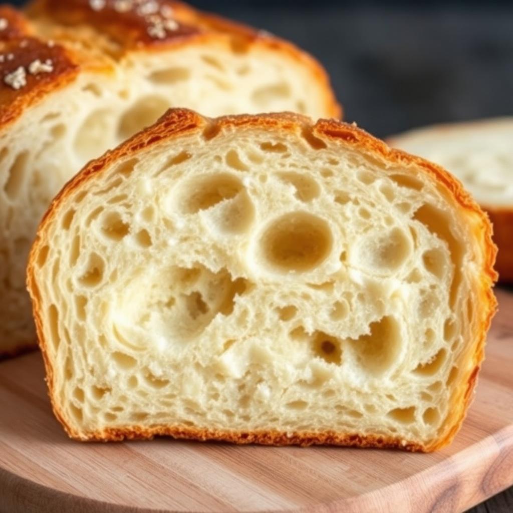 Open crumb sourdough slice