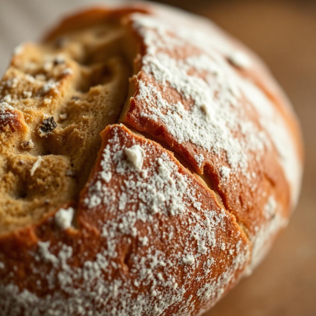 Golden sourdough crust close-up